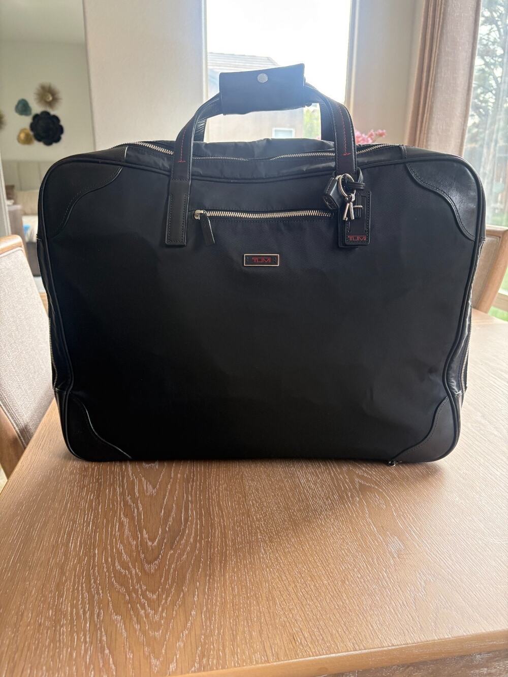 TUMI Classic Travel Weekender Carry On Black Nylon Leather Trim - 48724D